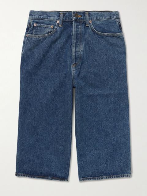 AGOLDE Beesley Straight-Leg Denim Shorts Blue