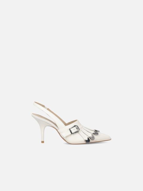 PINKO LEATHER SLINGBACKS WITH SADDLERY-INSPIRED DETAILS