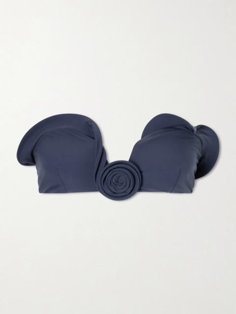 MAGDA BUTRYM Floral-appliquéd Bikini Top