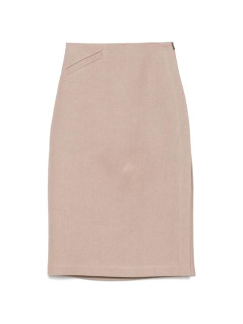 FENDI linen midi skirt