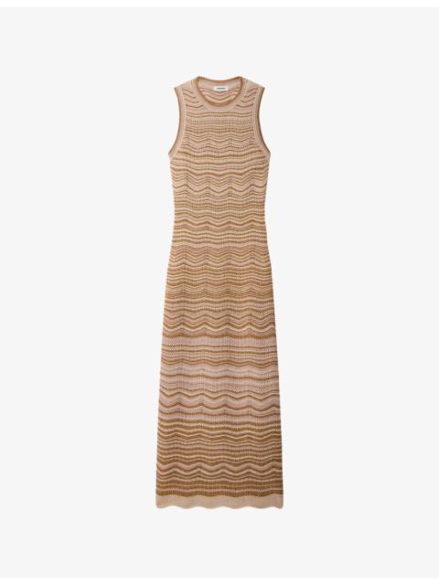 Sandro Sleeveless Slim-Fit Knitted Midi Dress