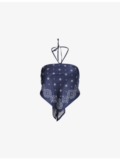 GOOD AMERICAN The Recess Scarf Rayon-Blend Top