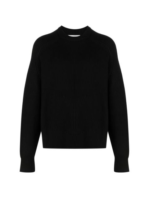 ribbed-knit merino-wool jumper