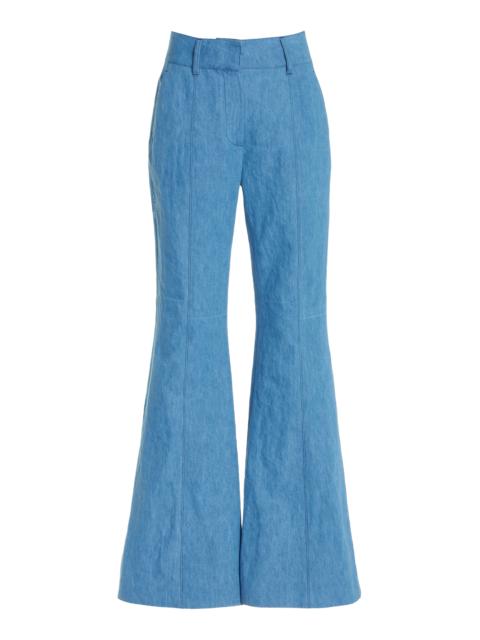 GABRIELA HEARST Rhein Pant in Light Blue Denim Recycled Cotton Linen