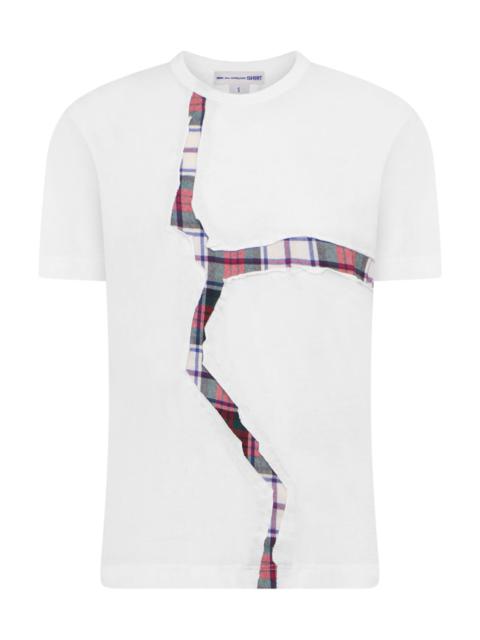 Comme Des Garçons T-SHIRT WITH UNDERLAY JAGGER CROSS | WHITE