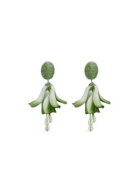 Oscar de la Renta beaded floral earrings