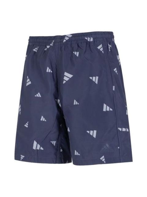 adidas adidas M Prsve Board S Logo Full Print Athleisure Casual Sports Woven Shorts Blue HD0069