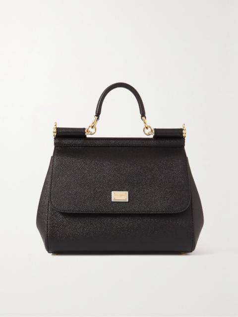 Dolce & Gabbana Sicily medium textured-leather tote Black