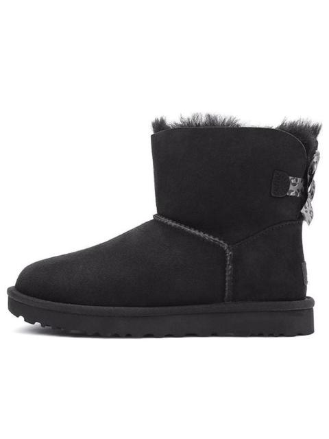 UGG (WMNS) UGG Mini Bailey Bow II Exotic Boot 'Black' 1102972-BLK