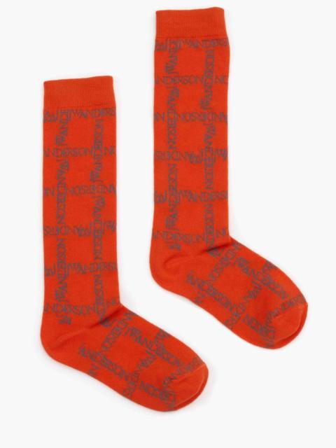 JW Anderson LOGO GRID LONG SOCKS