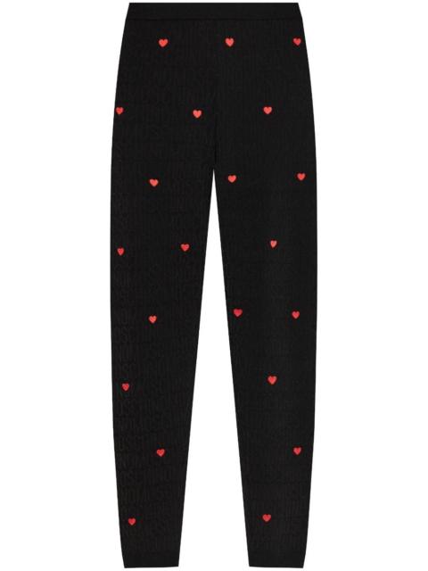 Moschino jacquard-logo woll leggings