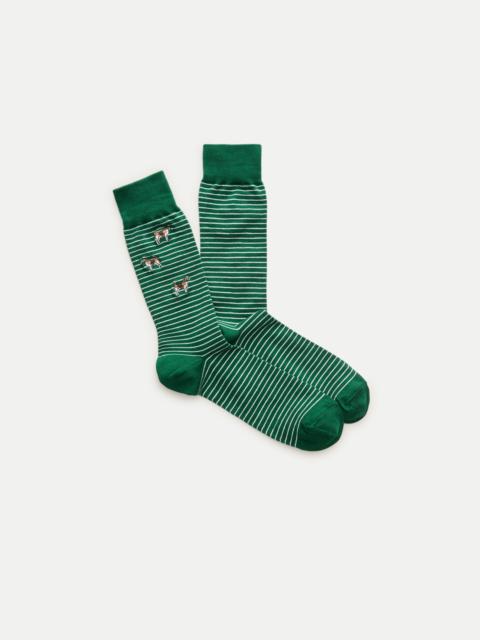 J.CREW Dog-stripe critter socks