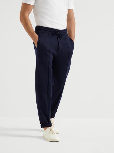 Brunello Cucinelli Cashmere and silk French terry trousers with Crête detail