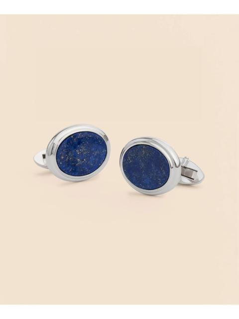 Brooks Brothers Sterling Silver Oval Rhodium-Plated Cufflinks