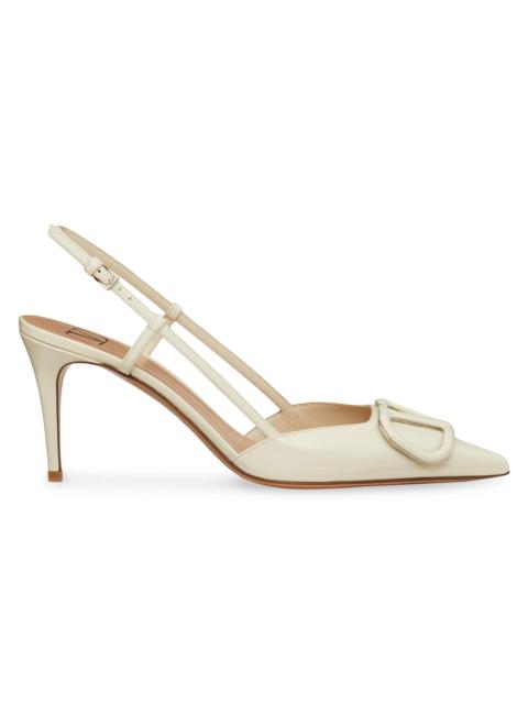 Valentino Women's VLogo 80MM Signature Patent Leather Slingback Pumps - Light Ivory