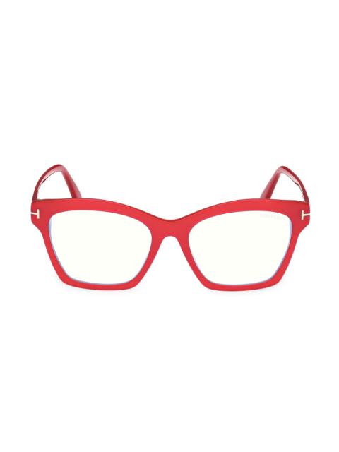 TOM FORD Women's 54MM Blue Block Optical Eyeglasses - Cherry Red