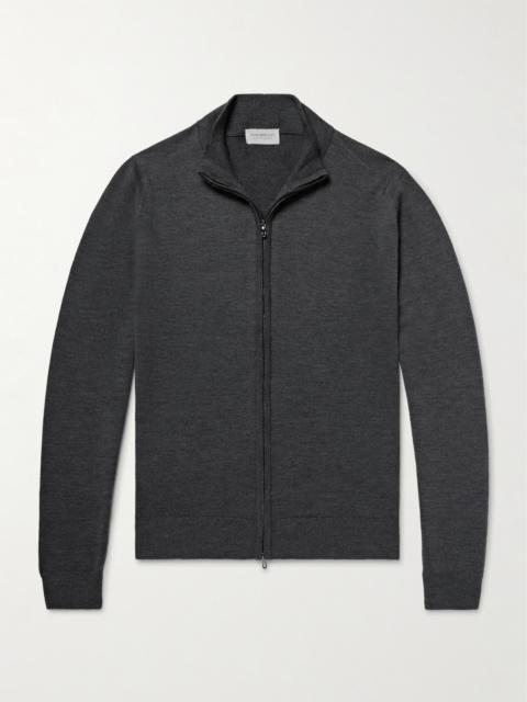 JOHN SMEDLEY Claygate Merino Wool Zip-Up Cardigan