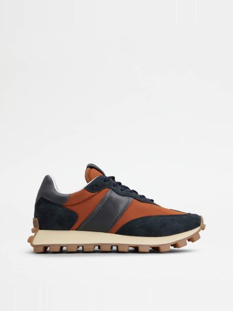Tod's TOD'S 1T SNEAKERS IN SUEDE AND FABRIC - ORANGE, BLUE
