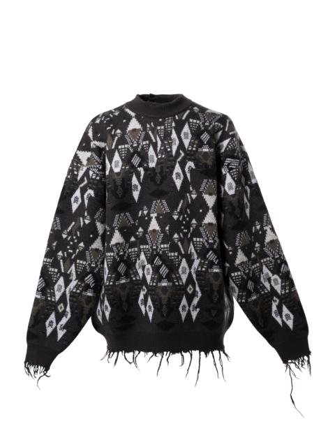 VETEMENTS DESTROYED KNITTED SWEATER / GRY