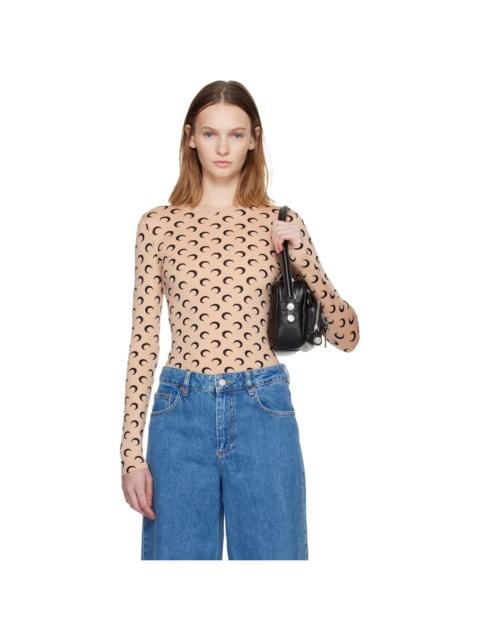 Tan Recycled Moon Jersey Second Skin Crewneck T-shirt