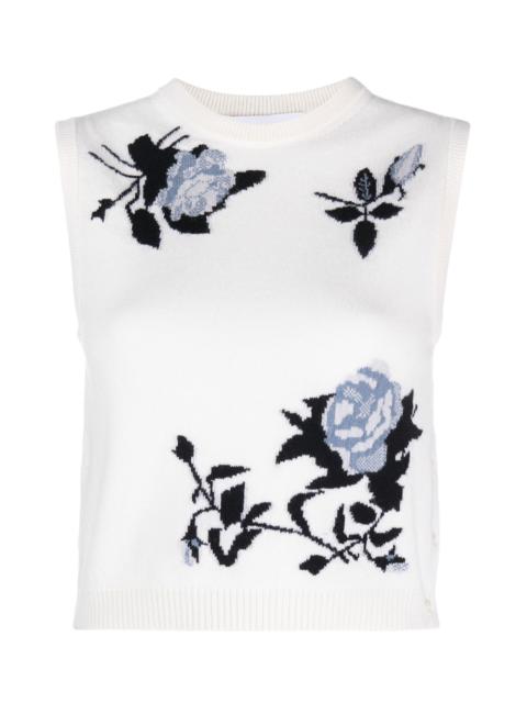 Thom Browne Cashmere Rose Cropped Shell Top