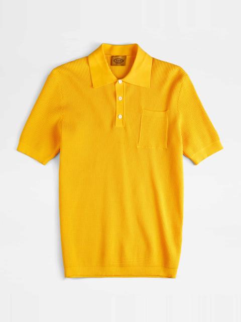 Tod's POLO SHIRT IN KNIT - YELLOW