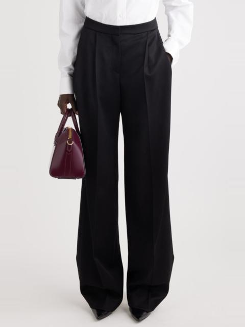 Givenchy Pleated Wool Twill Pants in Black at Nordstrom