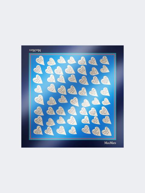 Max Mara Printed silk scarf - NAVY