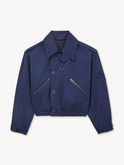 KENZO Cropped military bomber in cotton twill