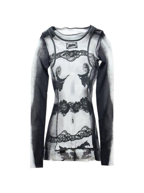 Jean Paul Gaultier trompe l'oeil-print T-shirt