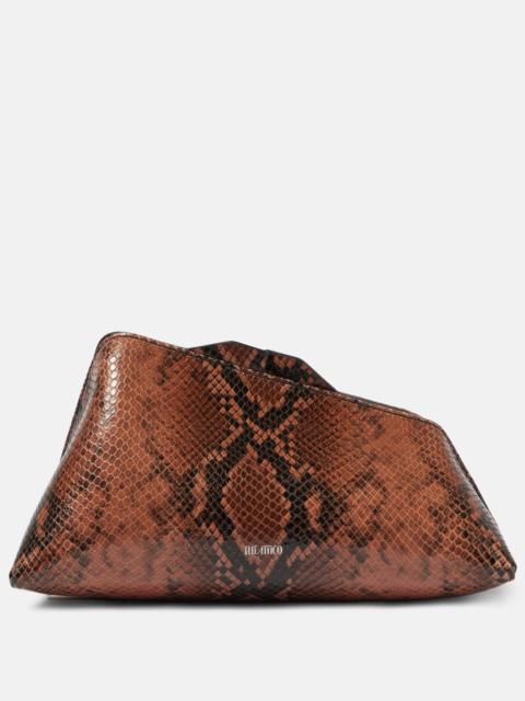 8.30PM Small snake-print leather clutch