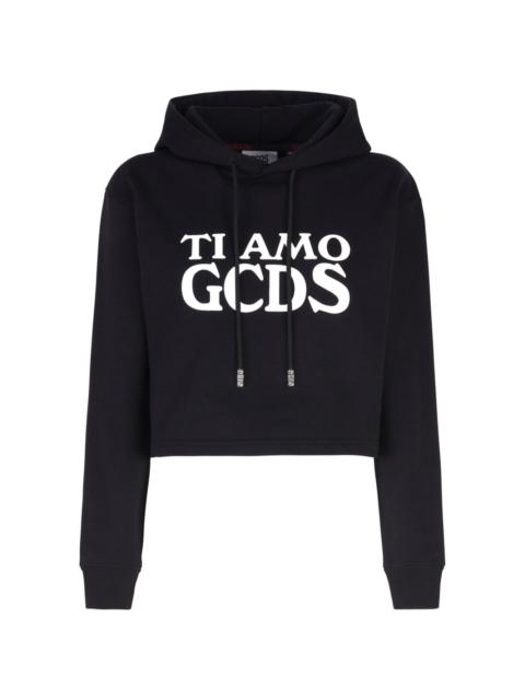 GCDS Ti Amo cropped hoodie