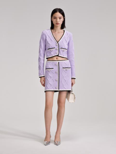 self-portrait Lilac Knit Mini Skirt