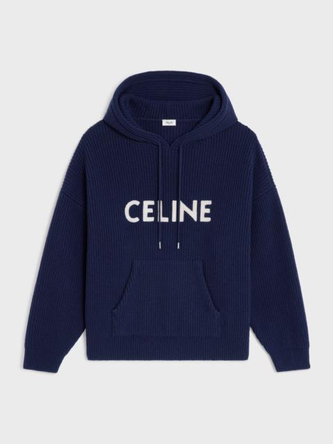 CELINE Celine hooded sweater in ribbed wool