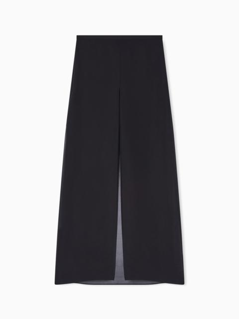 EMPORIO ARMANI WIDE TROUSERS IN TECHNO GEORGETTE