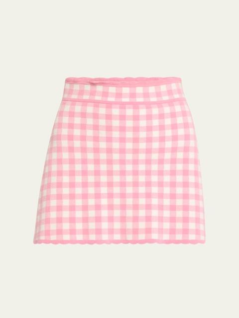 LoveShackFancy Muna Gingham Mini Skirt