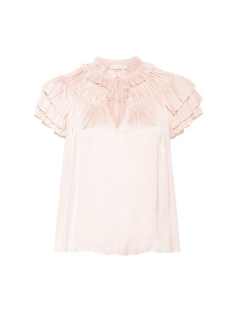 Liv plissÃ©-effect blouse