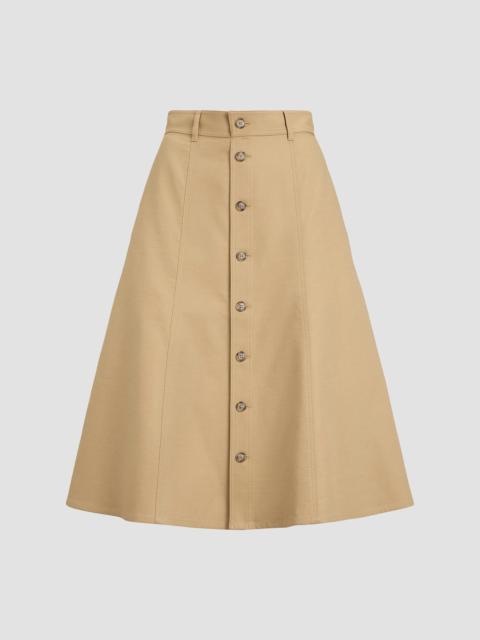 Polo Ralph Lauren Women's Cotton-Wool Twill A-Line Midi Skirt - Beige Khaki