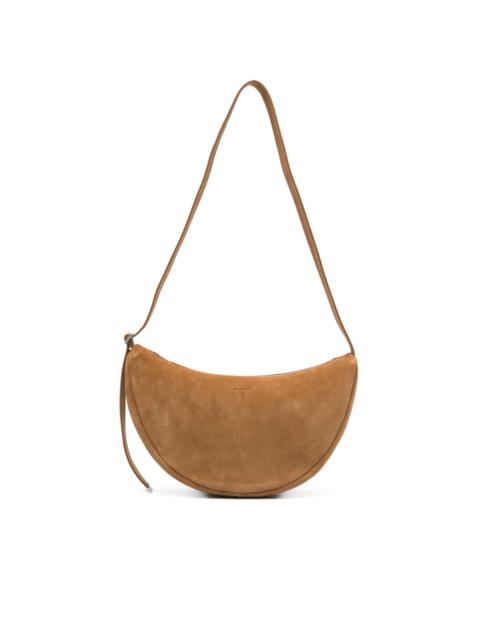 Sandro zip leather messenger bag