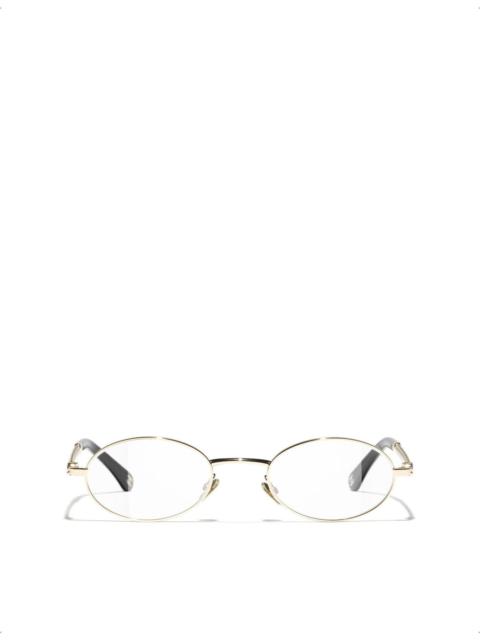 CHANEL CH2228H Oval-Frame Metal Optical Glasses