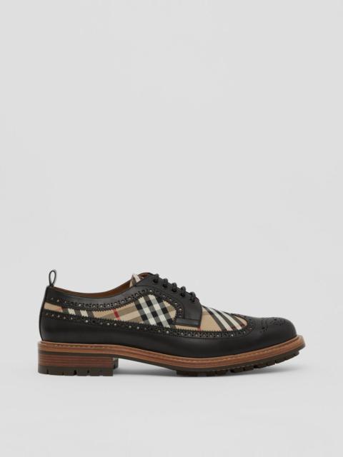 Burberry Vintage Check Panel Leather Derby Shoes