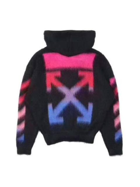 Off-White Men's Off-White Nylon Hooded Zipper Knit Black OMHA073E19B020241088