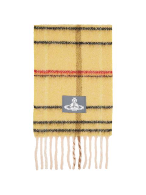 Vivienne Westwood Yellow Check Alpaca Scarf