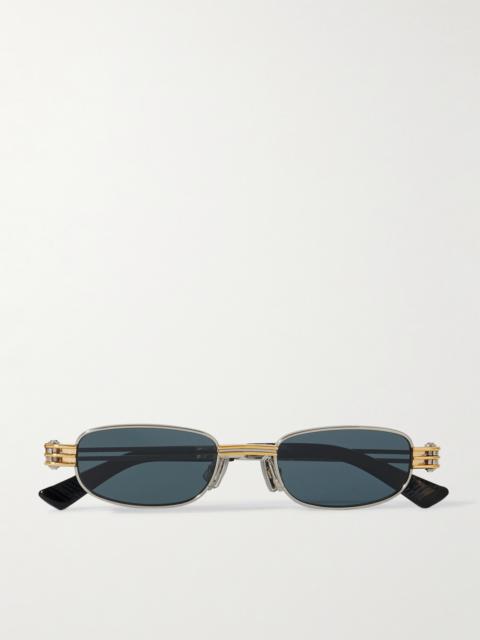 Bottega Veneta Round-Frame Silver-Tone Sunglasses