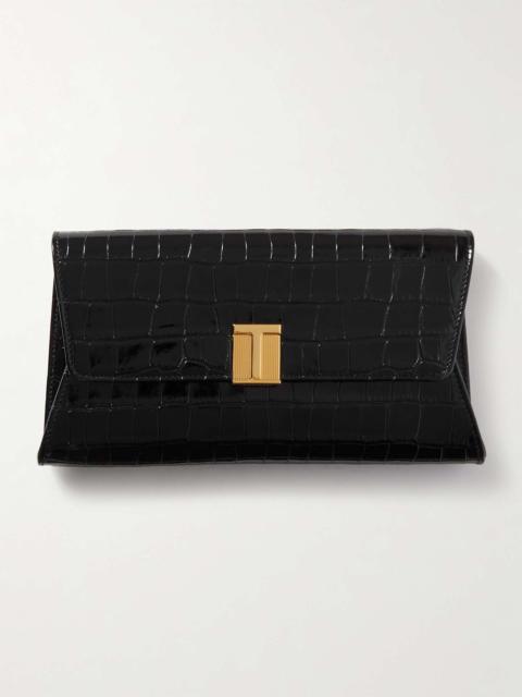 TOM FORD Nobile croc-effect patent-leather clutch