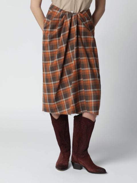 6397 Draped tartan skirt