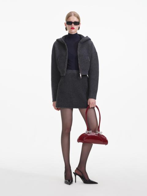 self-portrait Grey Knit Mini Skirt