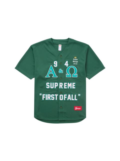 Supreme Supreme Alpha Omega Baseball Jersey Green