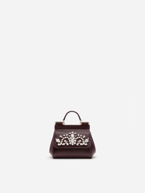 Dolce & Gabbana Dauphine calfskin Sicily mini bag with rhinestone embellishement