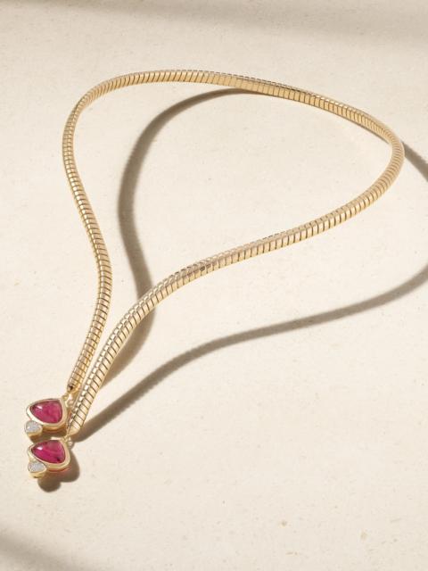 Marina B 18-karat Gold, Rubellite And Diamond Necklace